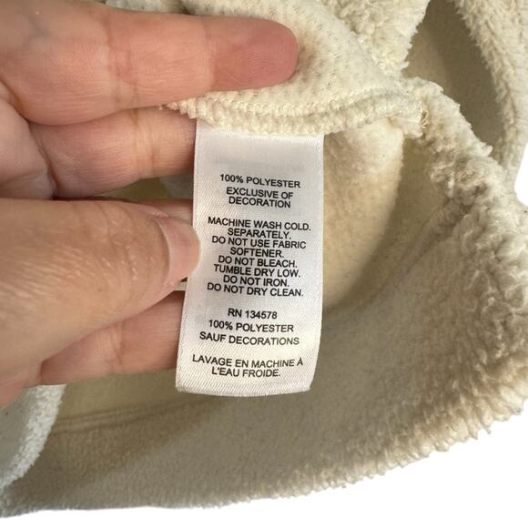 Vineyard Vines Girl’s Cream Fuzzy Mock Neck Tunic Sweatshirt - Picture 6 of 6